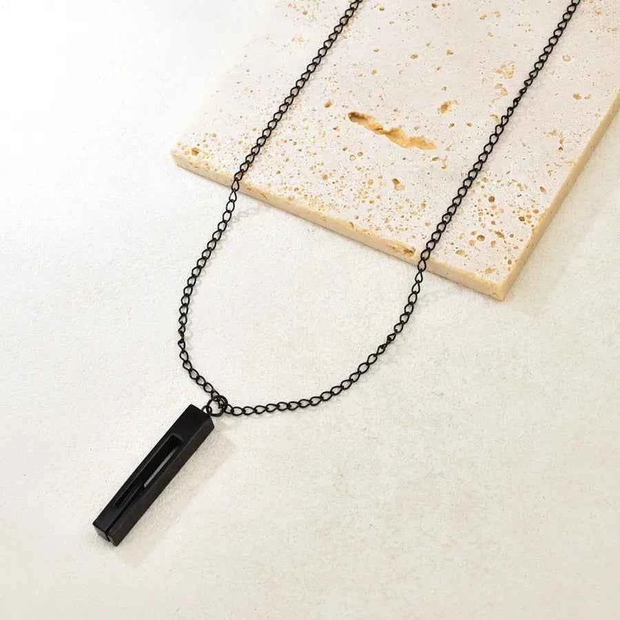 Minimalist Stainless Steel Column Pendant Necklace