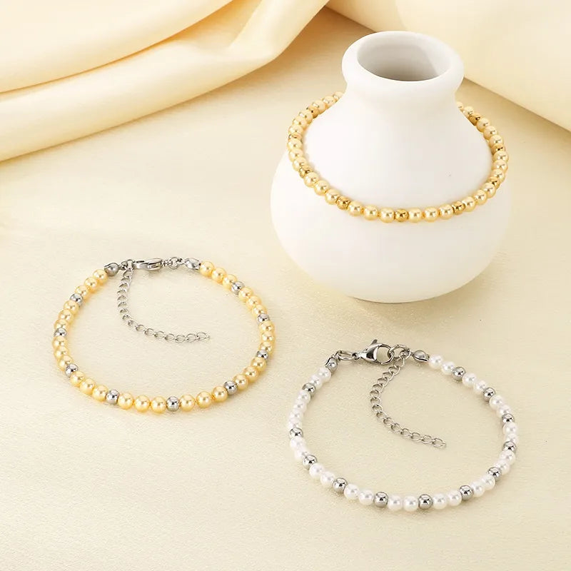 Gold Beaded Shell Bracelet for Women