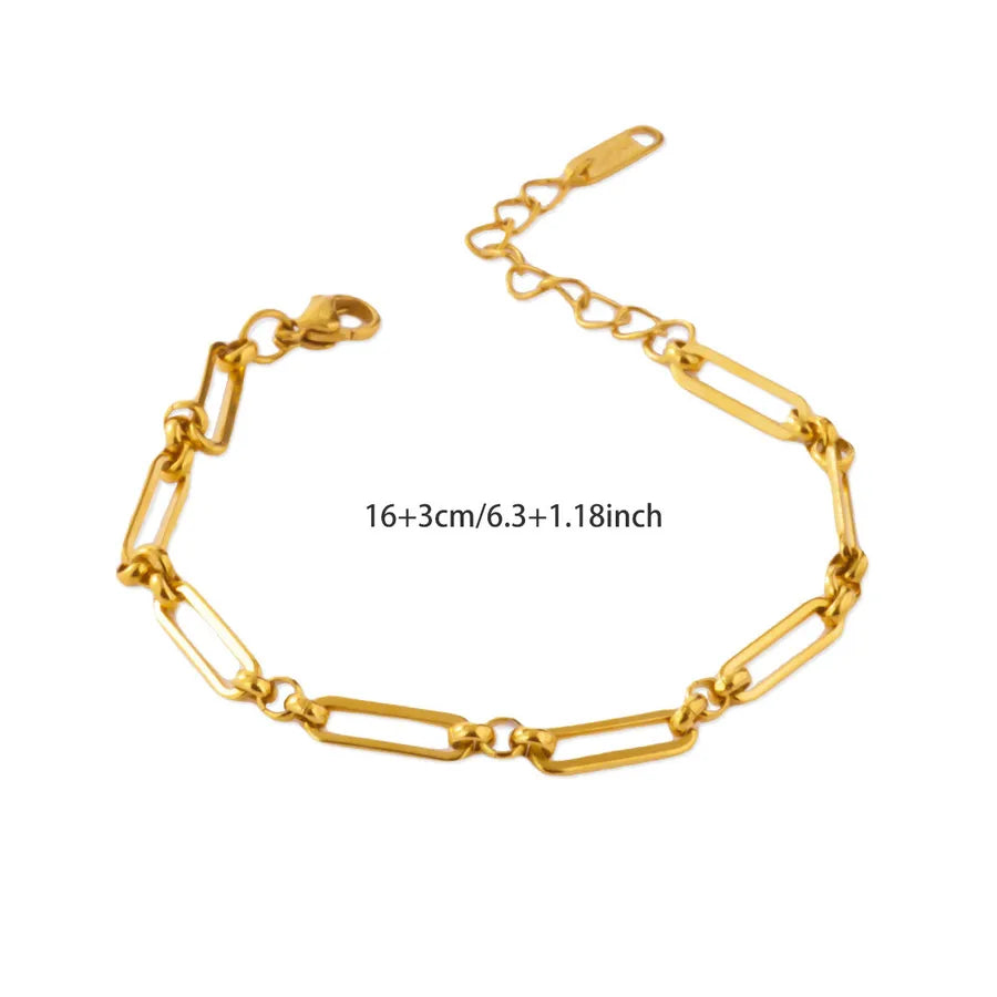Gold Plated Figaro Chain Bracelet for Women G1905 18k