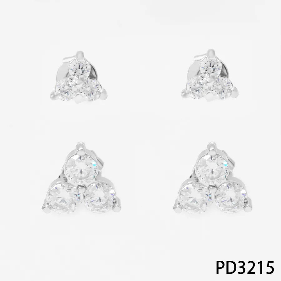 Gold Plated Clover & Hoop Stainless Steel Earrings Silver Earrings PD3215