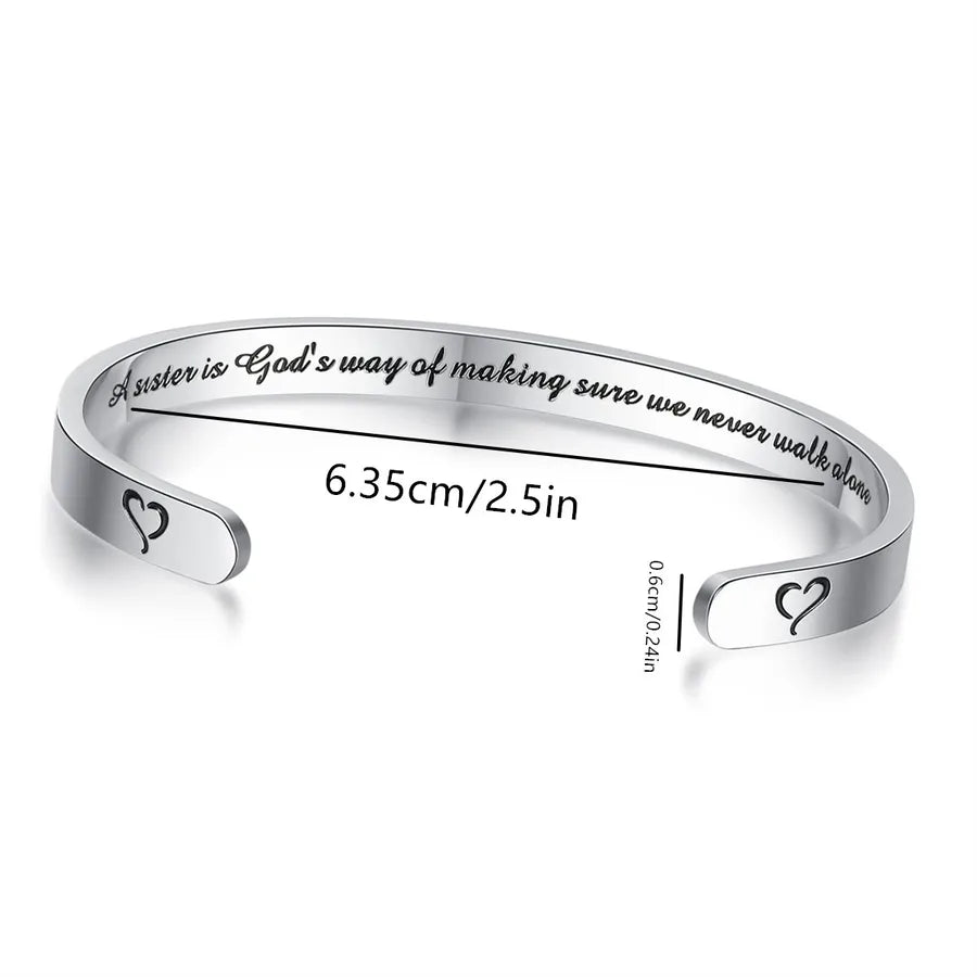 Retro Heart Stainless Steel Bangle