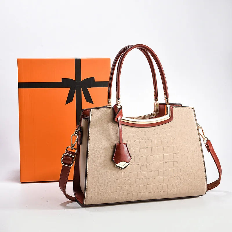 Elegant Business Tote Bag for Women Khaki
