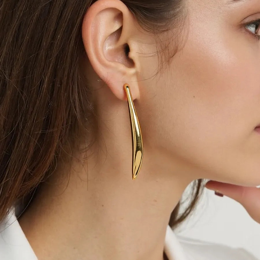 Gold Plated Bluefish Stainless Steel Earrings