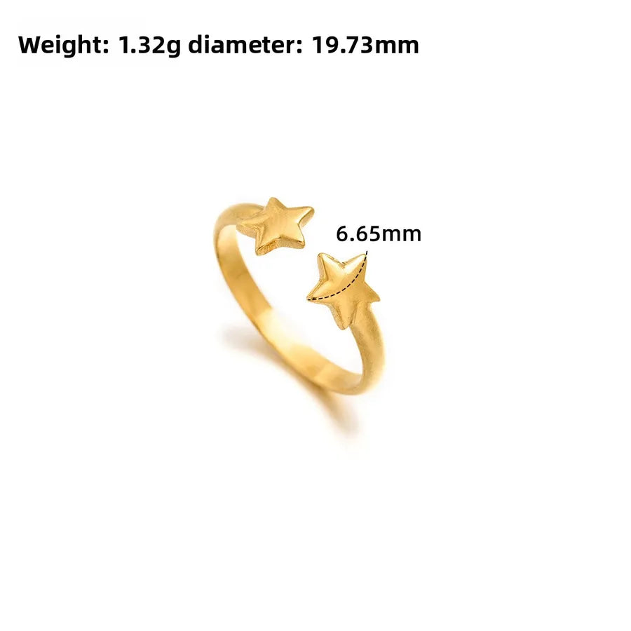 Gold Open Heart Stainless Steel Ring Adjustable Opening J314 Gold