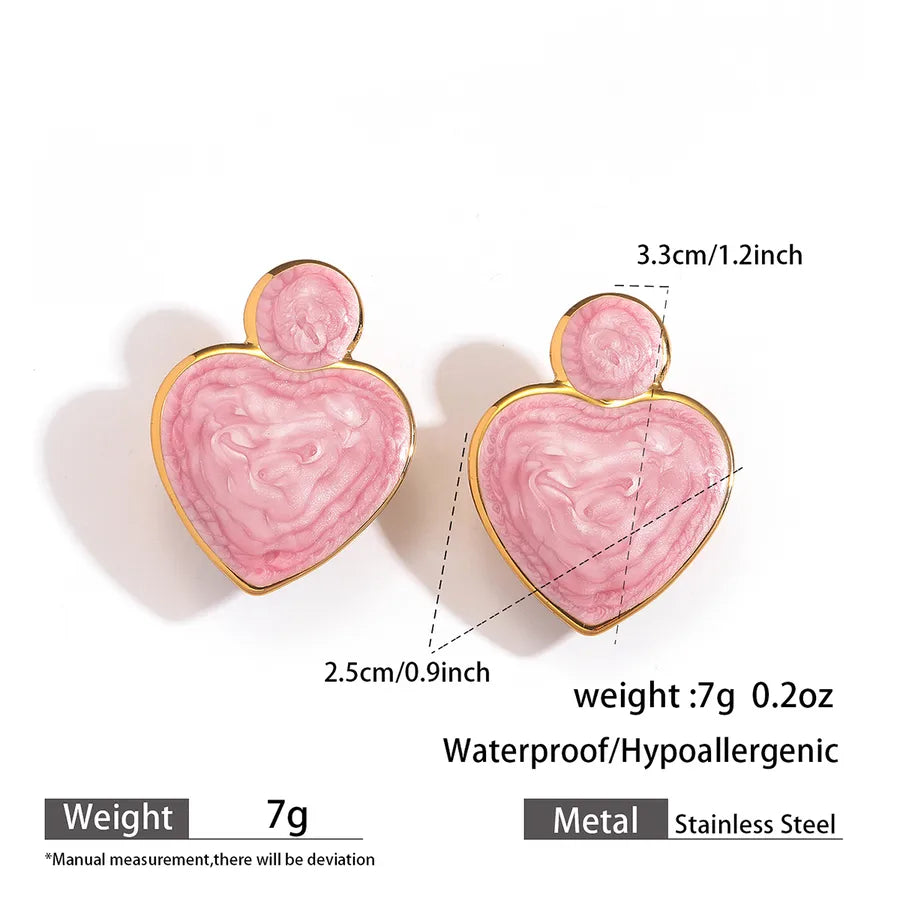 Gold Plated Titanium Steel Drop Earrings 13#