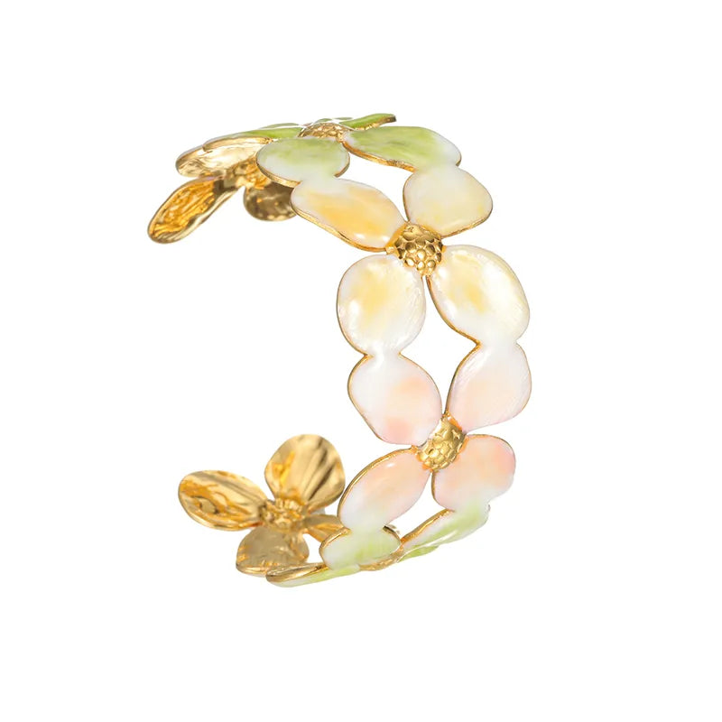 18K Gold Plated Open C-Shaped Bangle Bracelet