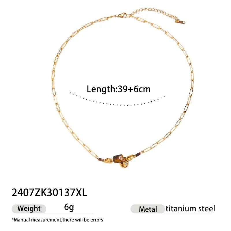 18K Gold Heart Pendant Stainless Steel Necklace