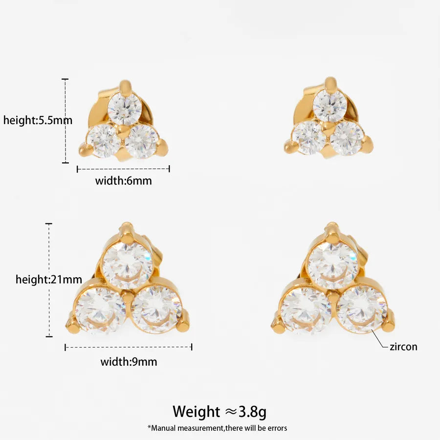 Gold Plated Clover & Hoop Stainless Steel Earrings