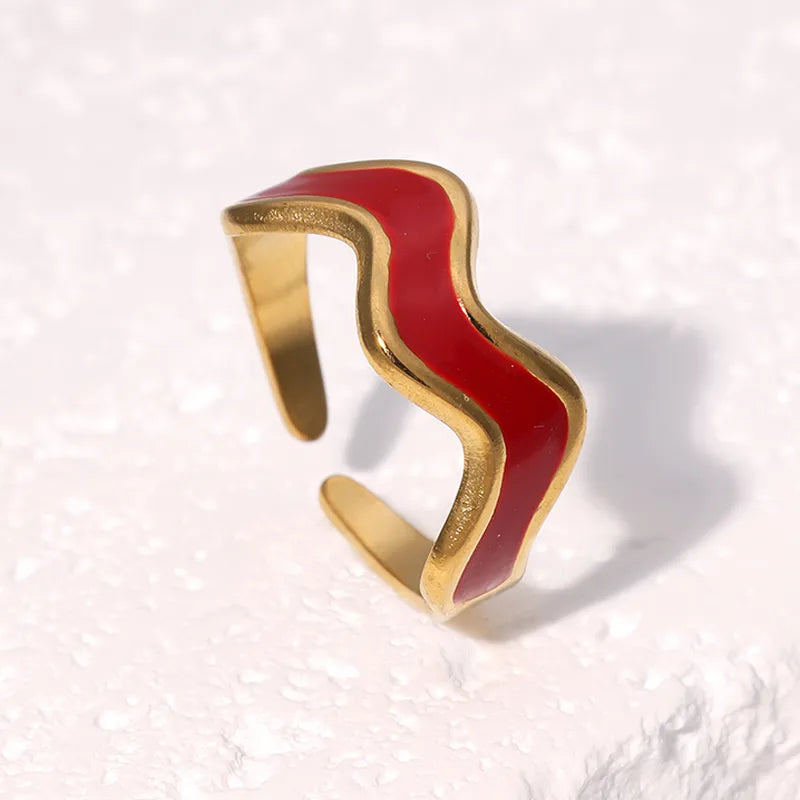 18K Gold Vintage Open Ring for Women