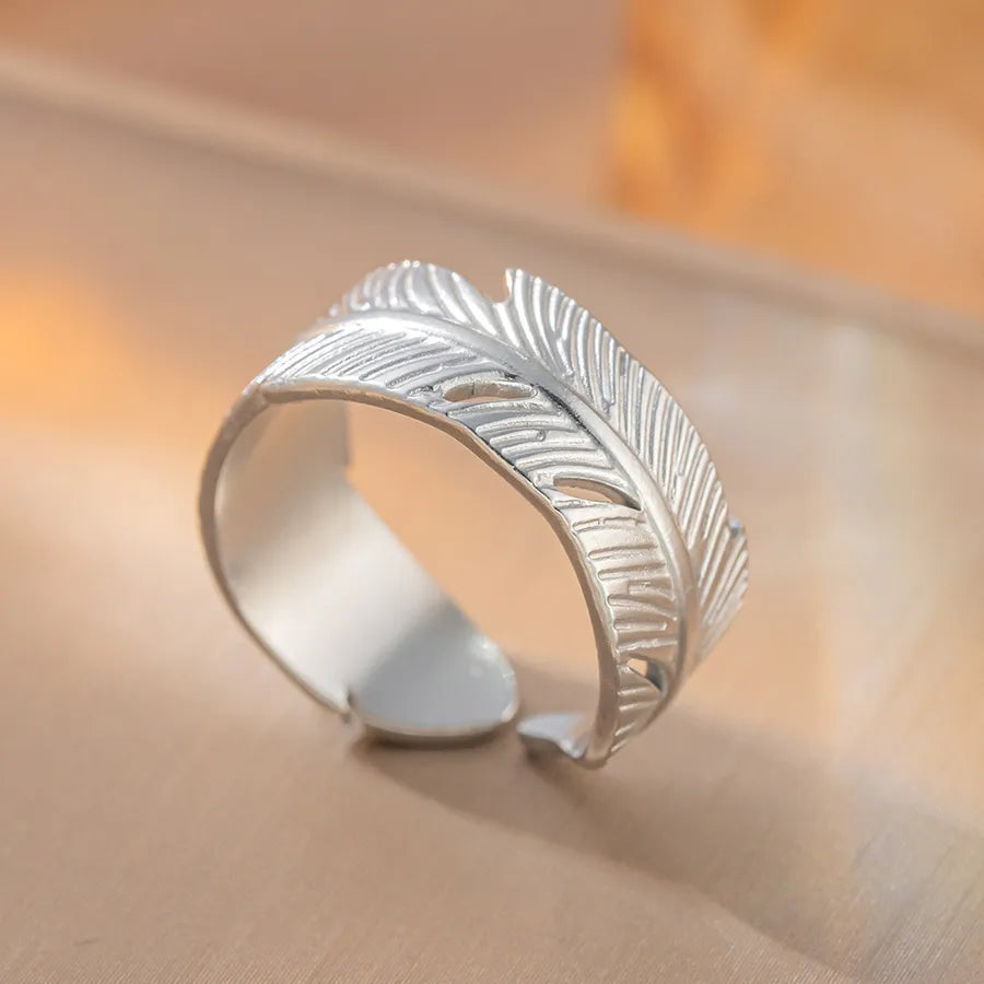 Geometric Titanium Steel Open Ring K44 Steel Color Ring Open