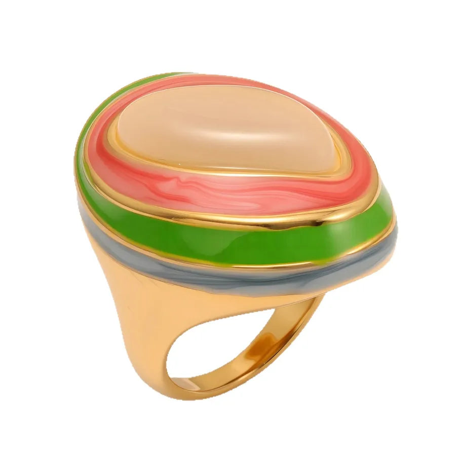 Couple Titanium Steel Rings with Quartz & Tiger Eye