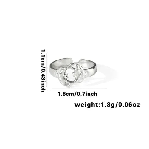 Titanium Steel Fish Tail Ring for Women