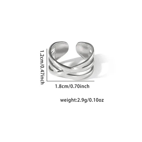 Titanium Steel Fish Tail Ring for Women Adjustable Opening TYR0349