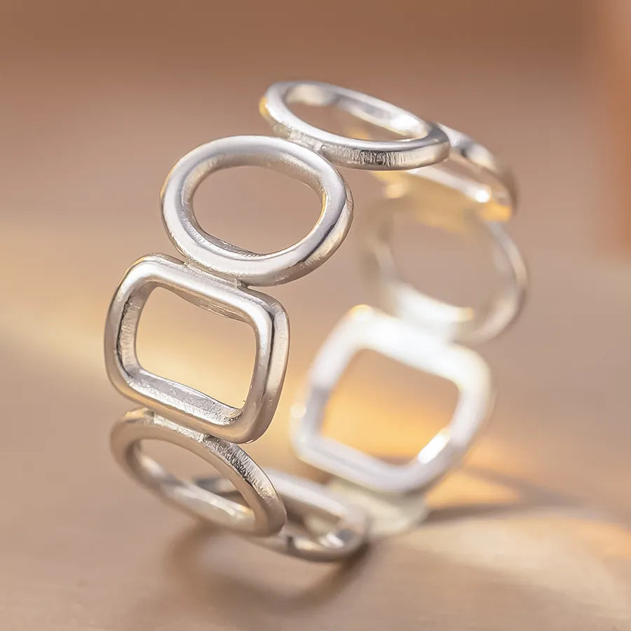 Personalized Titanium Steel Textured Couple Ring K224 Steel Color Ring Open