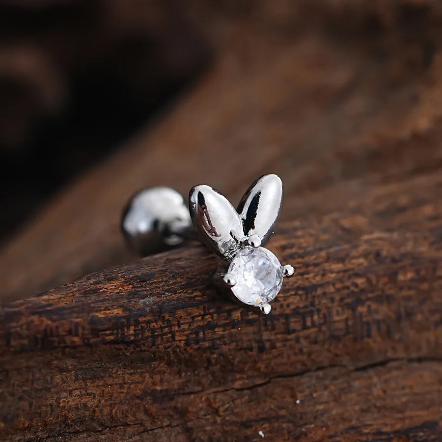 Stainless Steel Zirconia Stud Earrings 3454 Silver Ear Studs