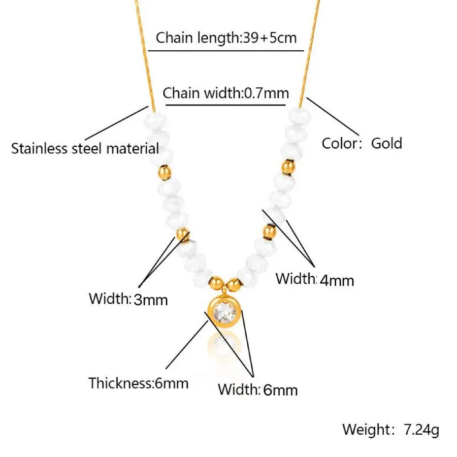 Gold Crystal Pendant Necklace for Women