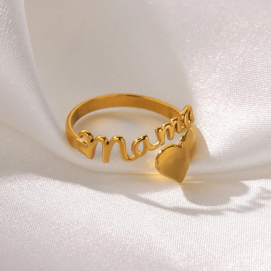 18K Gold Heart Ring – Stainless Steel, PVD Coated