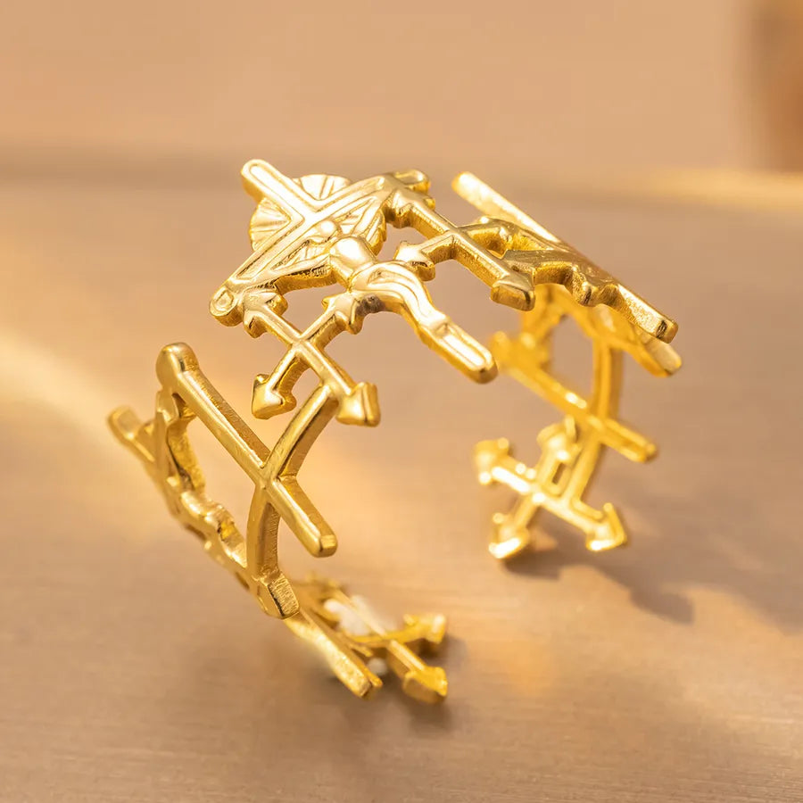 Adjustable Silver Maple Leaf Titanium Ring K151 Gold Ring Adjustable