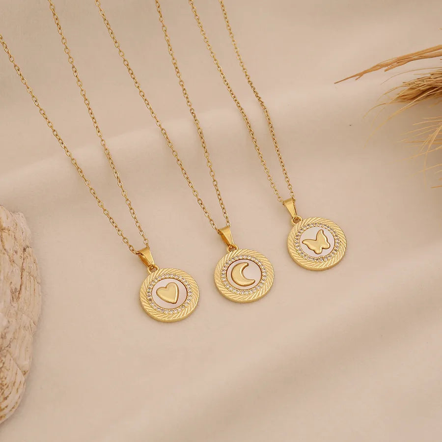 18K Gold Heart Cross Pendant Necklace