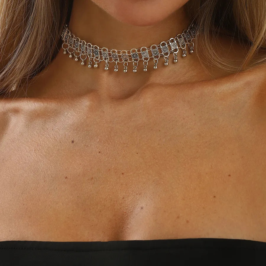 Double Layer Beaded Choker Necklace