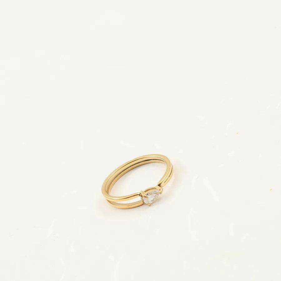 18K Gold Plated Titanium Steel Geometric Ring