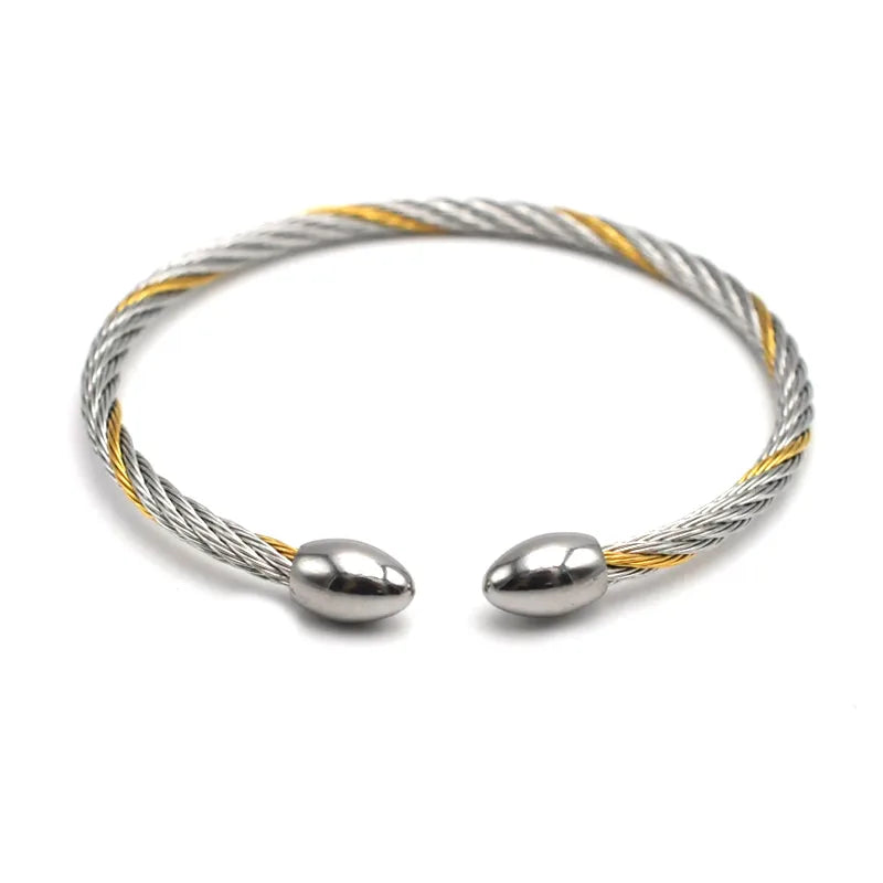 3mm Titanium Steel Rope Bracelet – Gold Plated Just Finished the Haircut