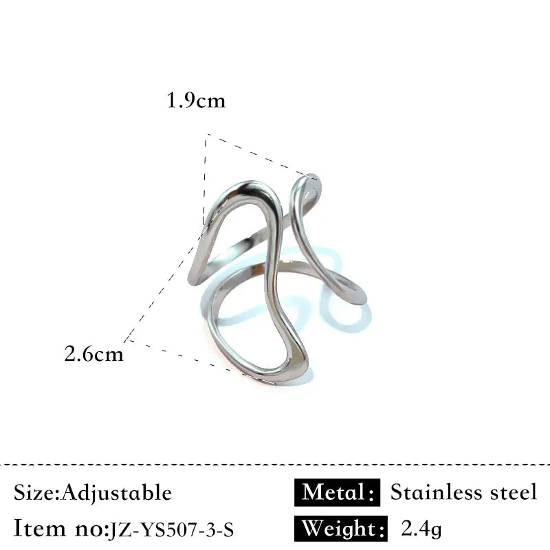 Gold & Silver Stainless Steel Open Ring