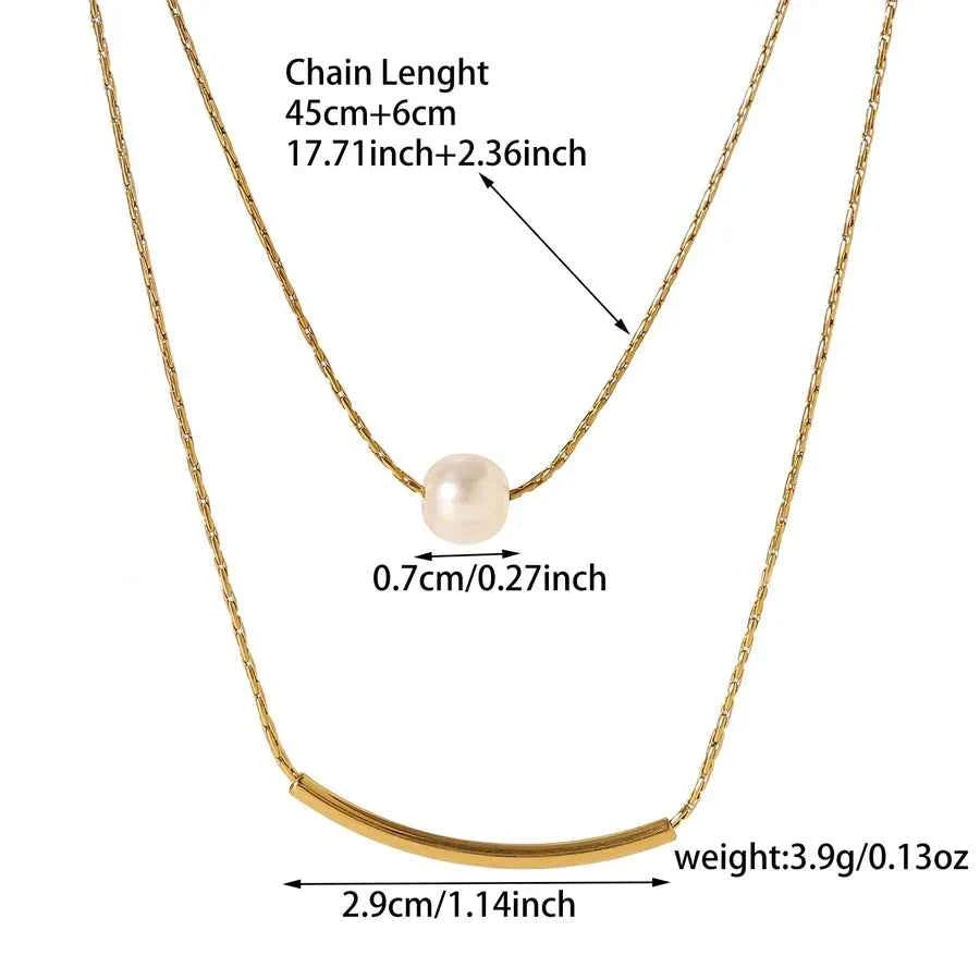 18K Gold Plated Pearl Pendant Necklace