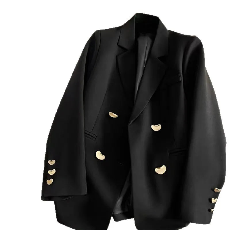 Black Double-Breasted Women's Blazer
