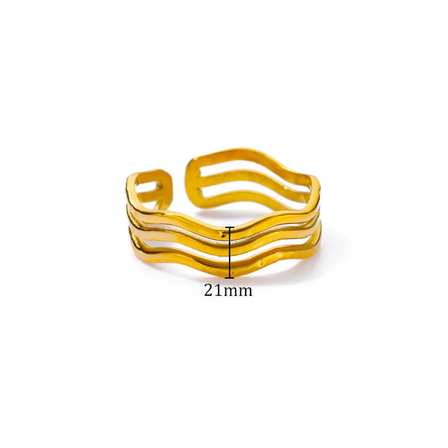 18K Gold Plated Geometric Open Ring 2