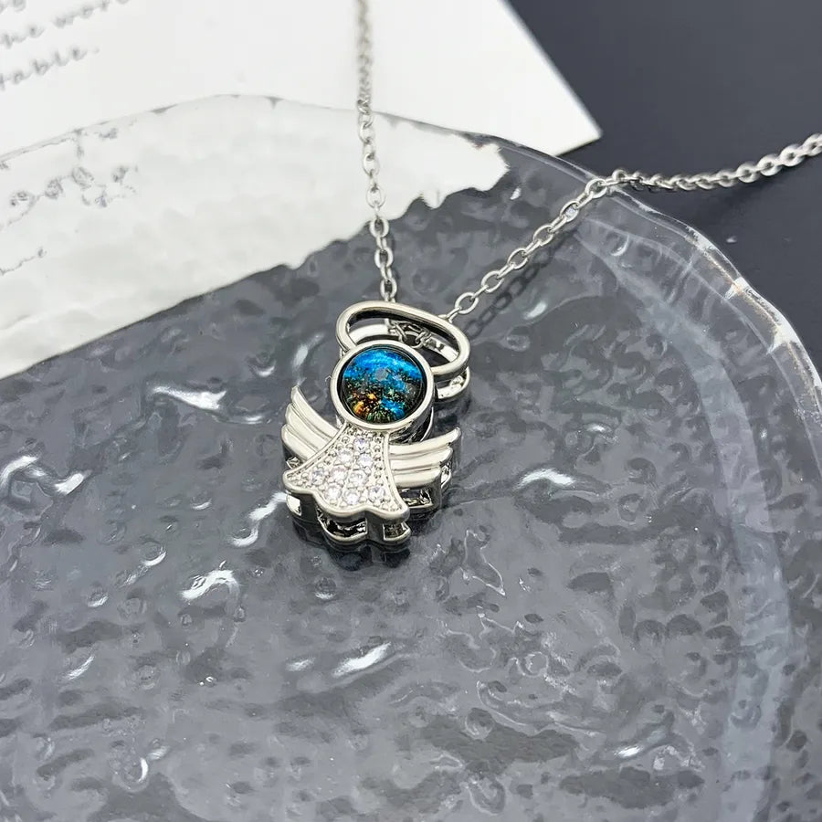 Blue Sky Star Pendant Necklace – Gold Plated XL2761 Angel Planet Necklace Silver