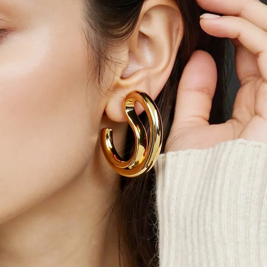 18K Gold Plated Waterdrop Stainless Steel Earrings