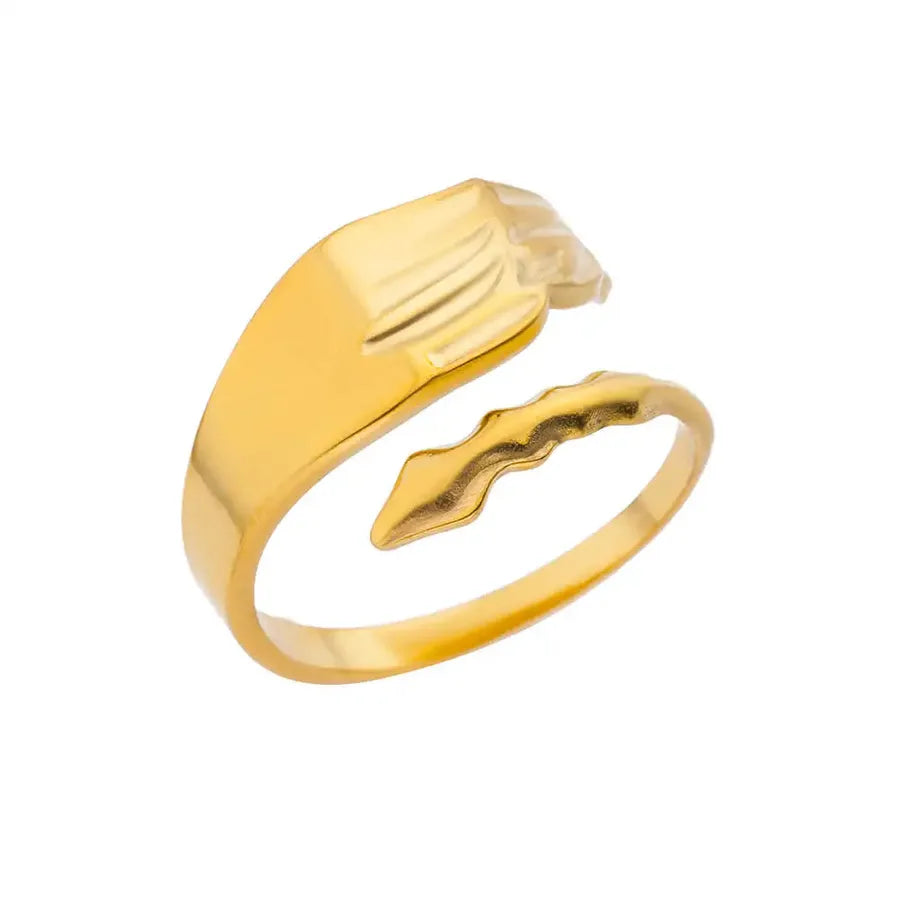 Gold Heart Open Ring for Women Adjustable Opening JZ5478G