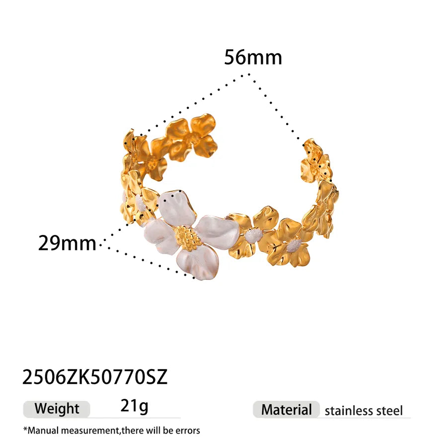 Gold Plated Stainless Steel Flower Bracelet 2506ZK50770SZ