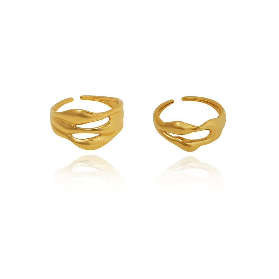 18K Gold Plated Hollow Stainless Steel Ring