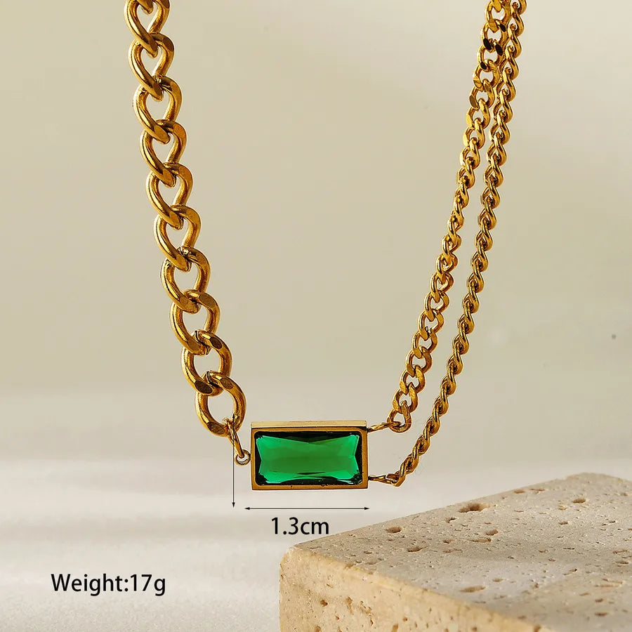 18K Gold PVD Geometric Stainless Steel Necklace Hc389