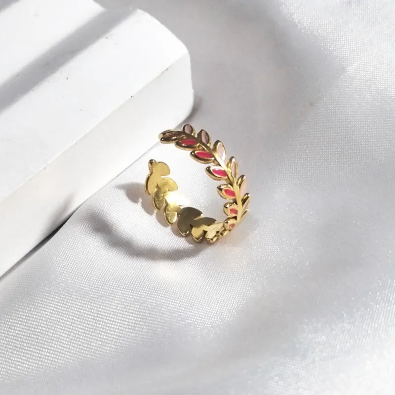 18K Gold Plated Open Wheat Ring