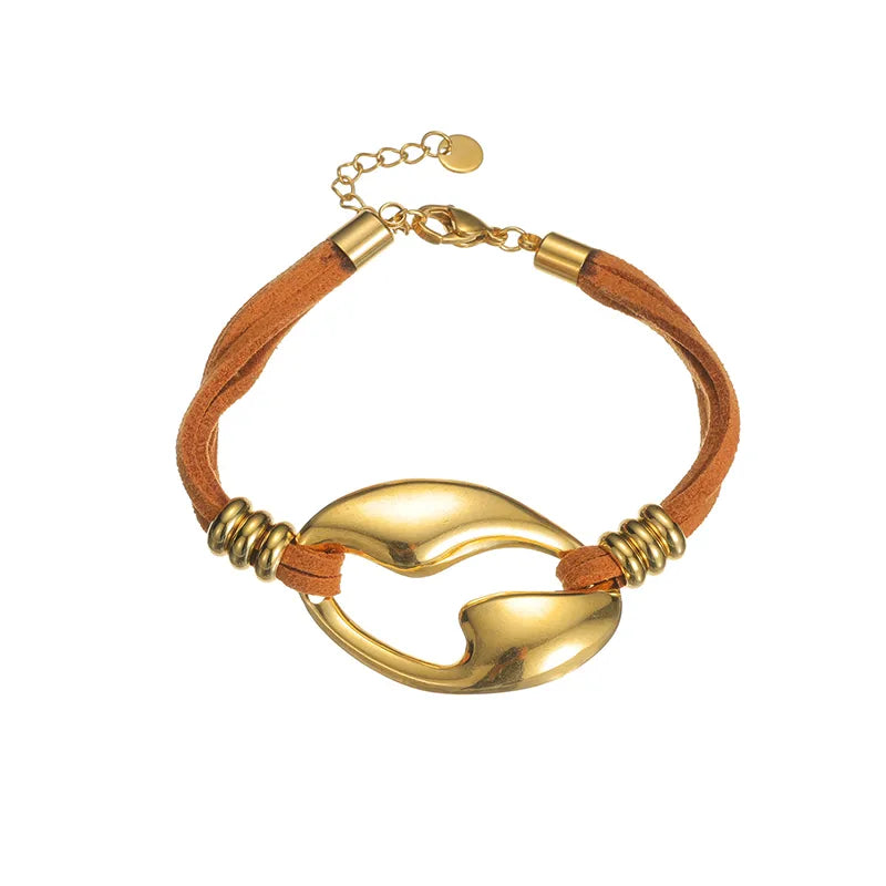 Geometric Velvet Rope Bracelet – 18K Gold Plated