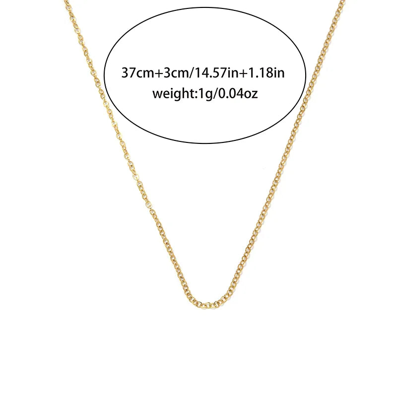 Gold Stainless Steel Unisex Chain Necklace Gold