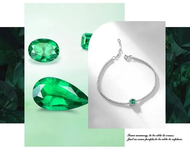 Retro Emerald & Ruby S925 Silver Bracelet