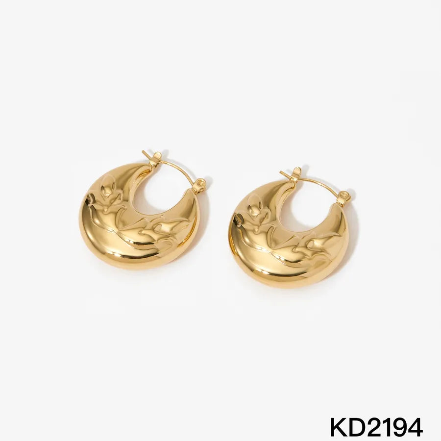 Elegant Geometric Stainless Steel Earrings Gold KD2194