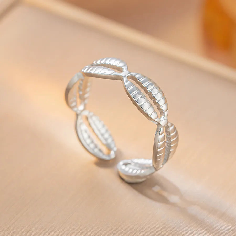 Geometric Titanium Steel Open Ring K50 Steel Color Ring Open