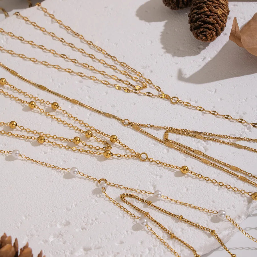Double Layer Gold Y Necklace – Waterproof & Elegant