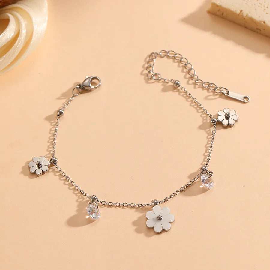 Stainless Steel Daisy Flower Bracelet