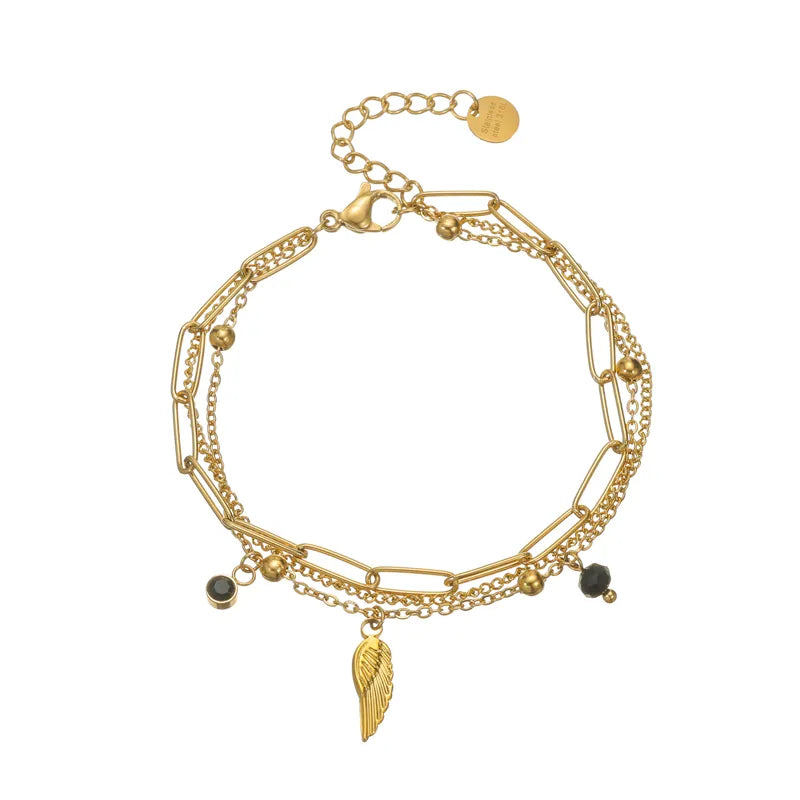 18K Gold Butterfly Bracelet for Women