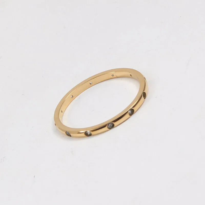 18K Gold Titanium Steel Geometric Ring