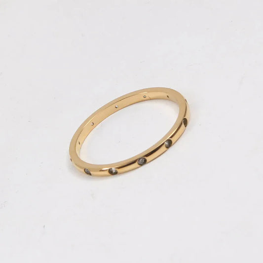 18K Gold Titanium Steel Geometric Ring