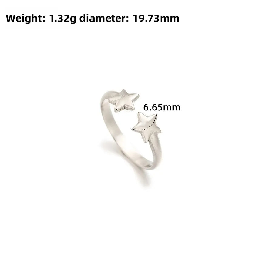 Gold Open Heart Stainless Steel Ring Adjustable Opening J314-Y Steel Color