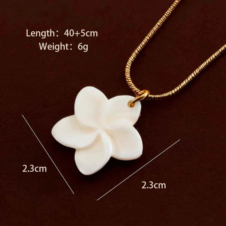 18K Gold Plated Stainless Steel Flower Necklace
