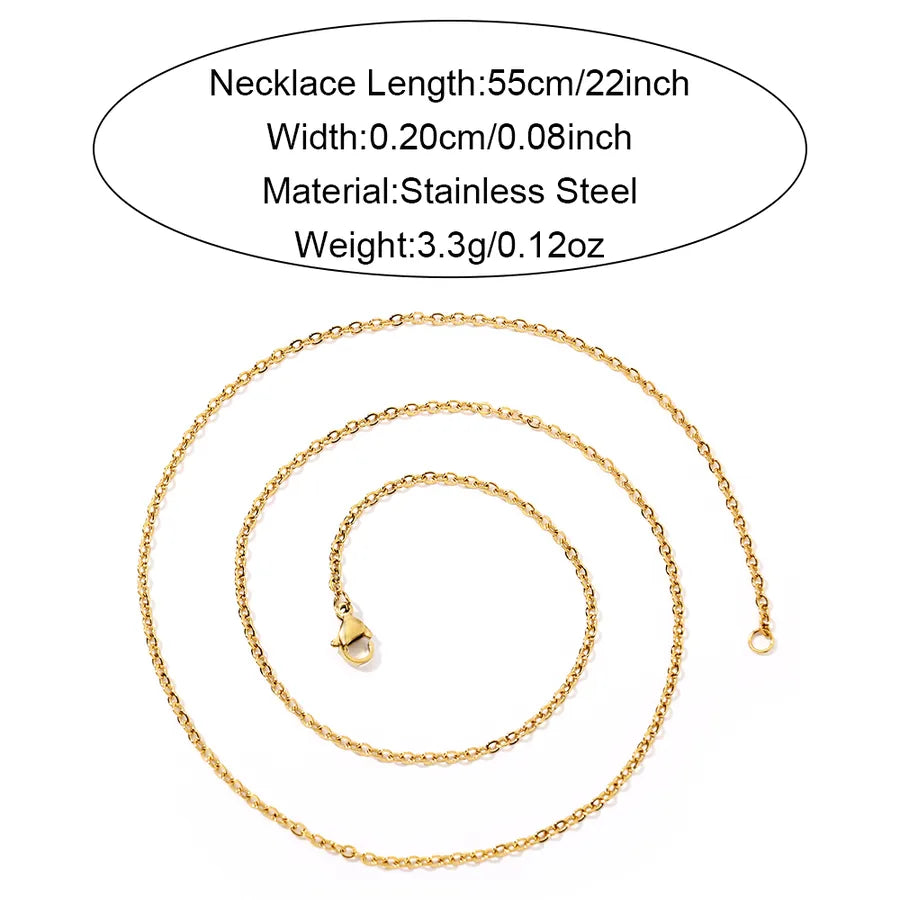 18K Gold Plated Stainless Steel Cross Chain Necklace 55cm Gold S04